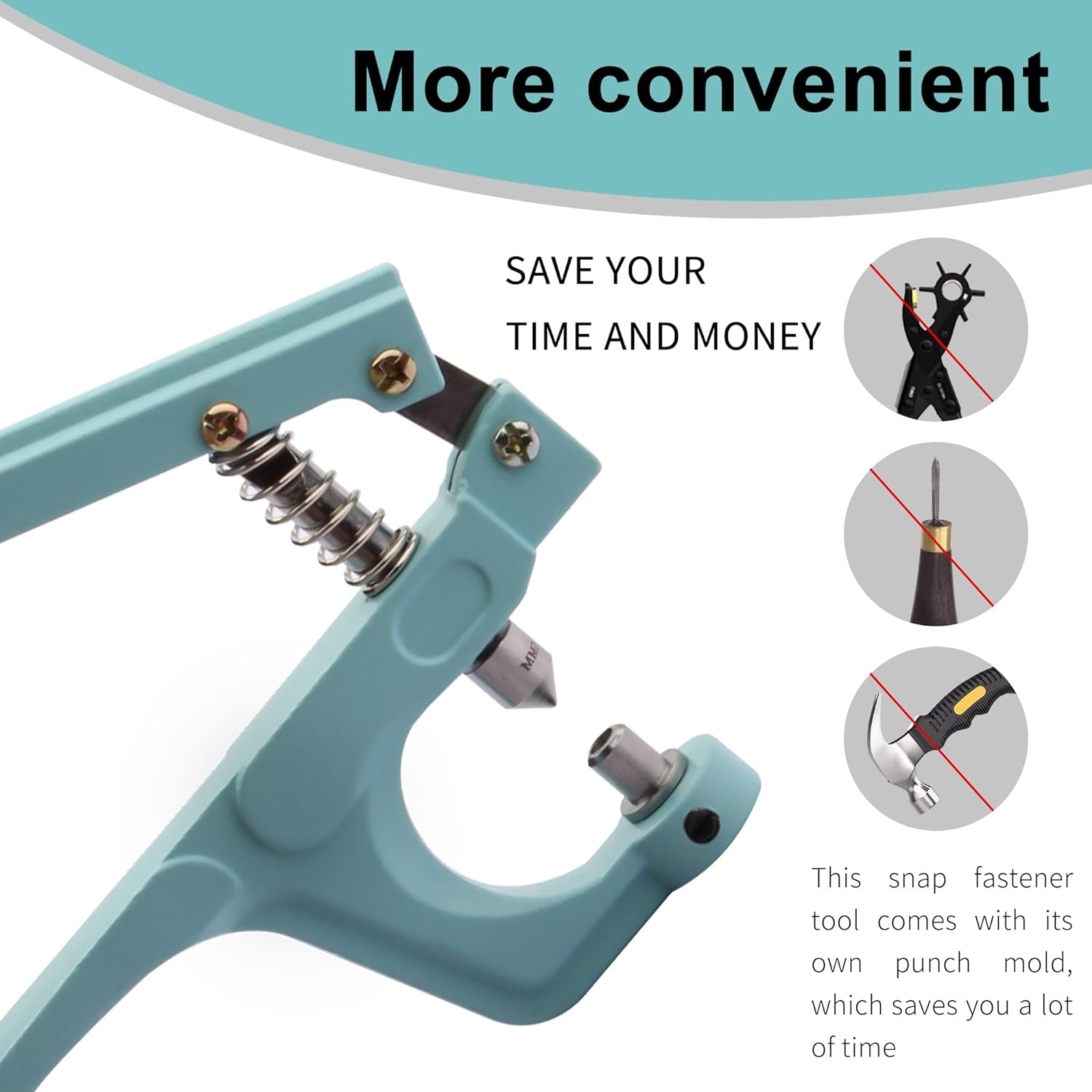 Heavy Duty Snap Fastener Tool Kit， 60 Pcs Canvas Snap Kit,Snap Fasteners Kit 15Mm Stainless Steel Snaps Marine Grade Boat Canvas Snaps for Clothing Leather Boat Cover Fabric………