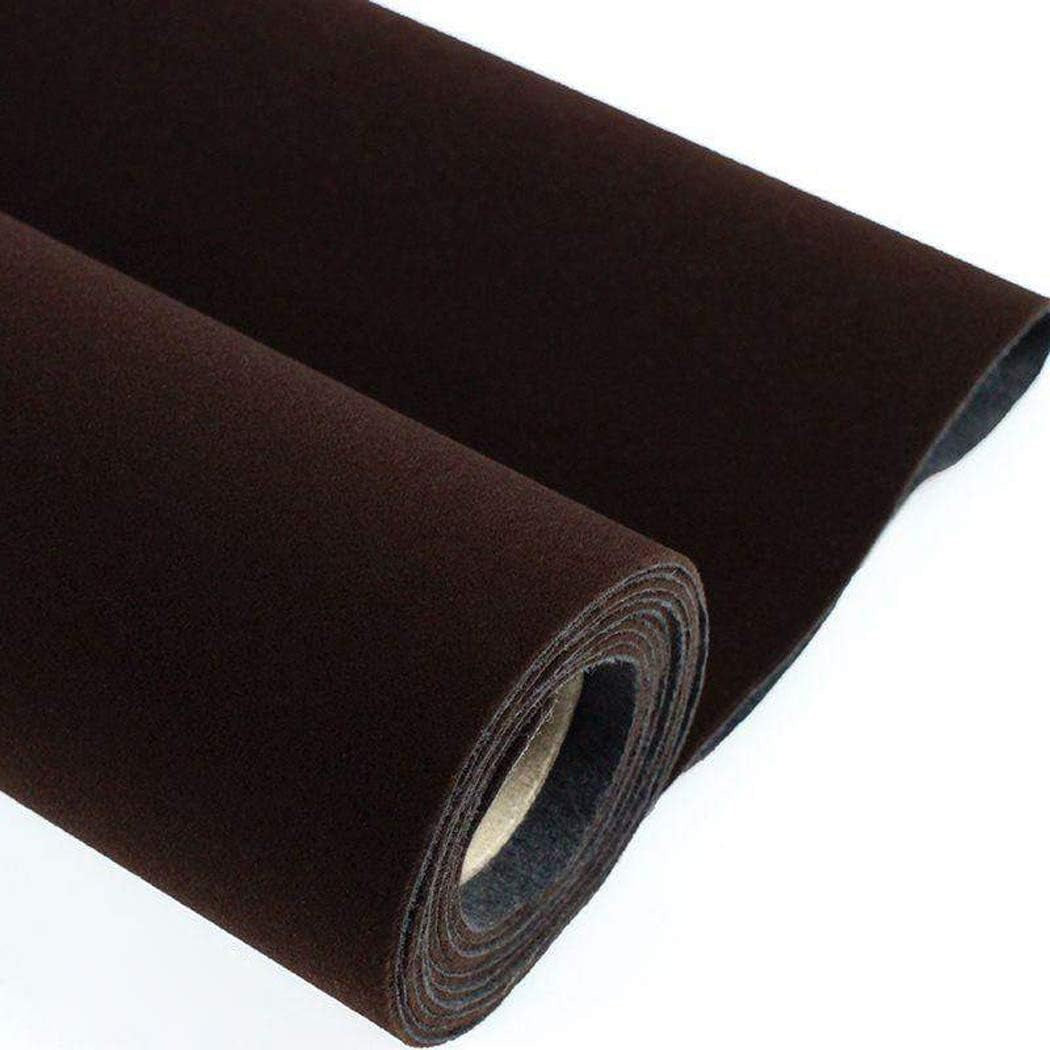 Self Adhesive Brown Velvet Flock Liner for Jewelry Drawer 17.7" X 117" Craft Fabric Peel and Stick, Soft Velvet Liner for Drawer DIY