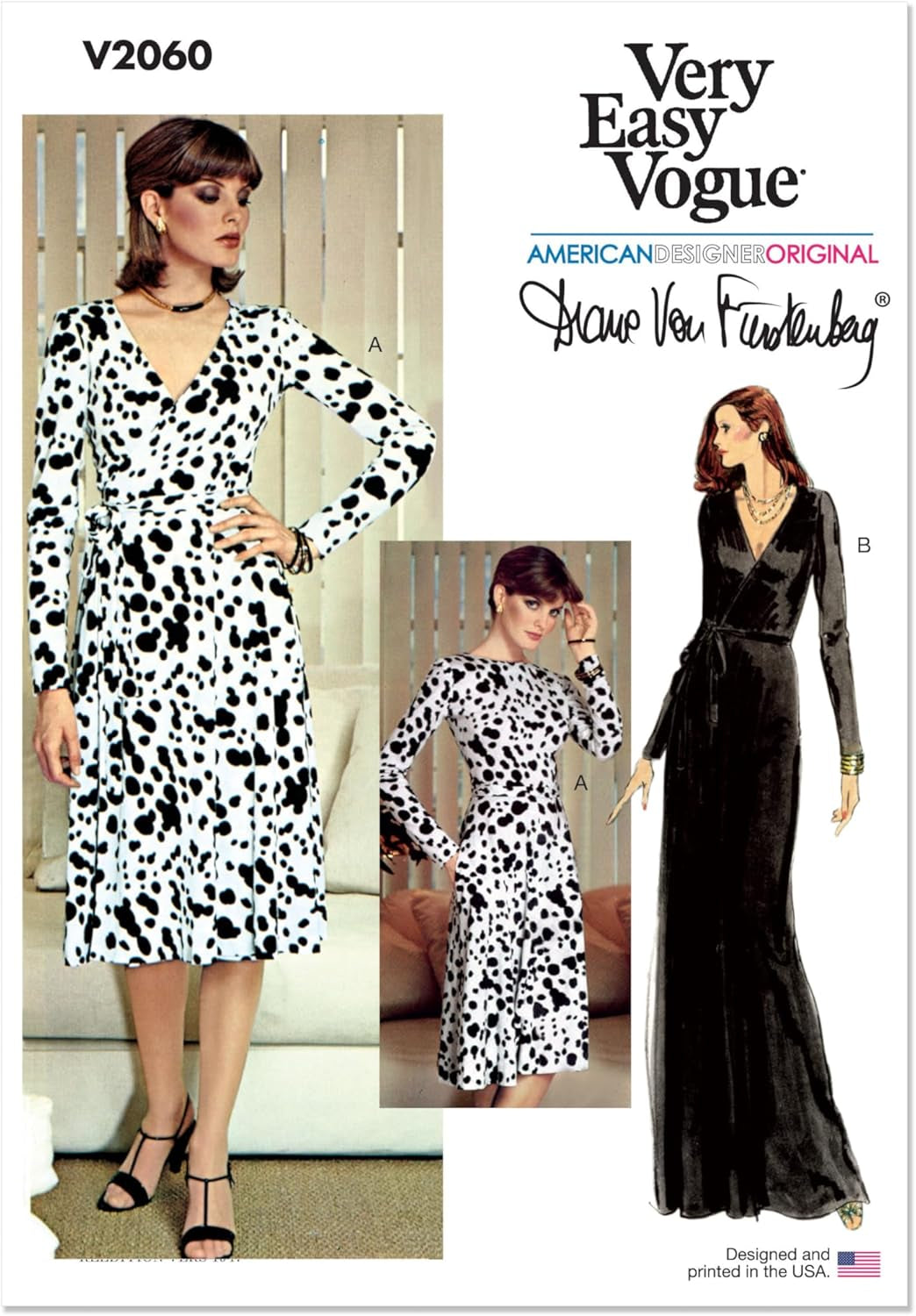 Vogue V2000H5 Misses&#39; Wrap Dress Sewing Pattern Packet by Diane Von Furstenberg, Design Code V2000, Sizes 6-8-10-12-14
