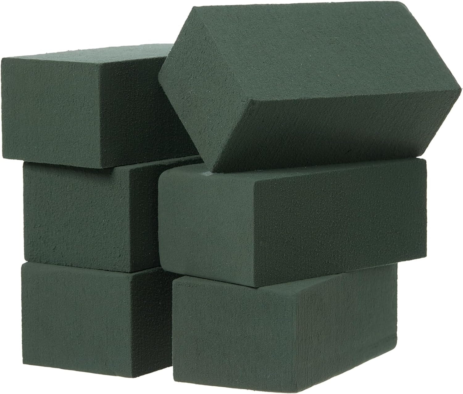 6X3X2.5 Inch Wet Floral Foam Blocks Rectangle Small Size Foam Bricks for Fresh Artificial Flower Arrangements Wedding Centerpiece Party Home Decoration Pack of 6 Green