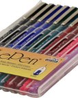 Lepen Porous Point Pen, 10 Count (Pack of 1), Black, Blue, Red, Green, Pink, Lavender, Burgundy