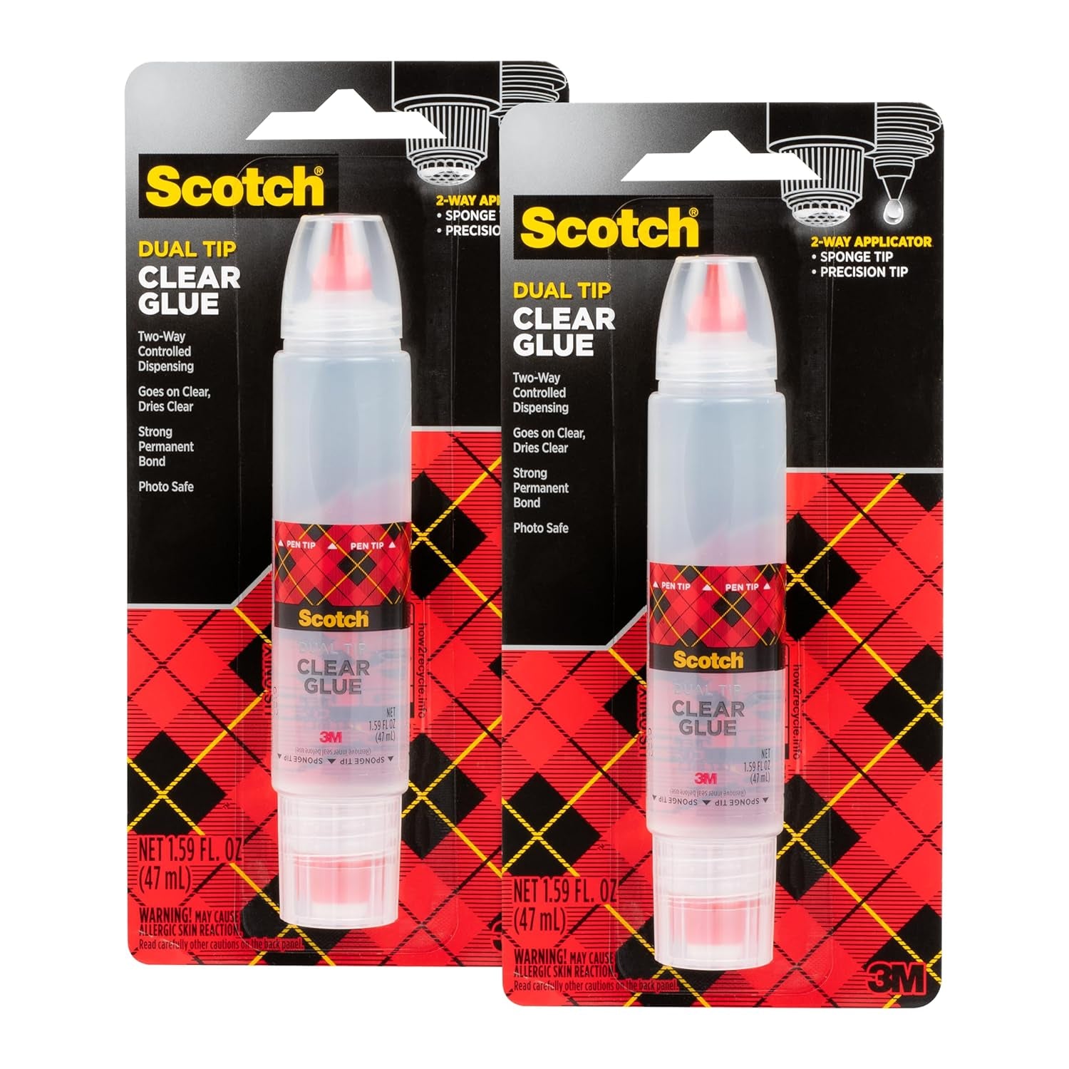 Clear Glue in 2-Way Applicator, 1.6 Oz, Photo Safe and Non-Toxic (6050)