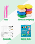 24 Colors Air Dry Clay for Kids Safe Soft & Ultra Light Magic Modeling Clay Kit with Project Book, Accessories and Sculpting Tools, Creative Gift for Boys & Girls