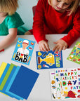 30Pcs Father'S Day Card Making Crafts Kits for Kids, DIY Paper Greeting Card Envelopes Handmade Craft for Daddys Day Girls Boys Home Classroom Indoor Art Game Activities Favors