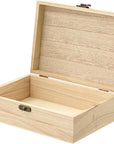 6 Pack Unfinished Wood Box with Lid Crafts Wooden Box for DIY Arts Project (8.3X6X2.7 Inches)