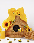 Tiny Resin Bees for Crafts, 50 Pcs Plastic Bumble Bee Decor for DIY Wreath Embellishments and Bee Themed Party Supplies Baby Shower Birthday Table Decoration