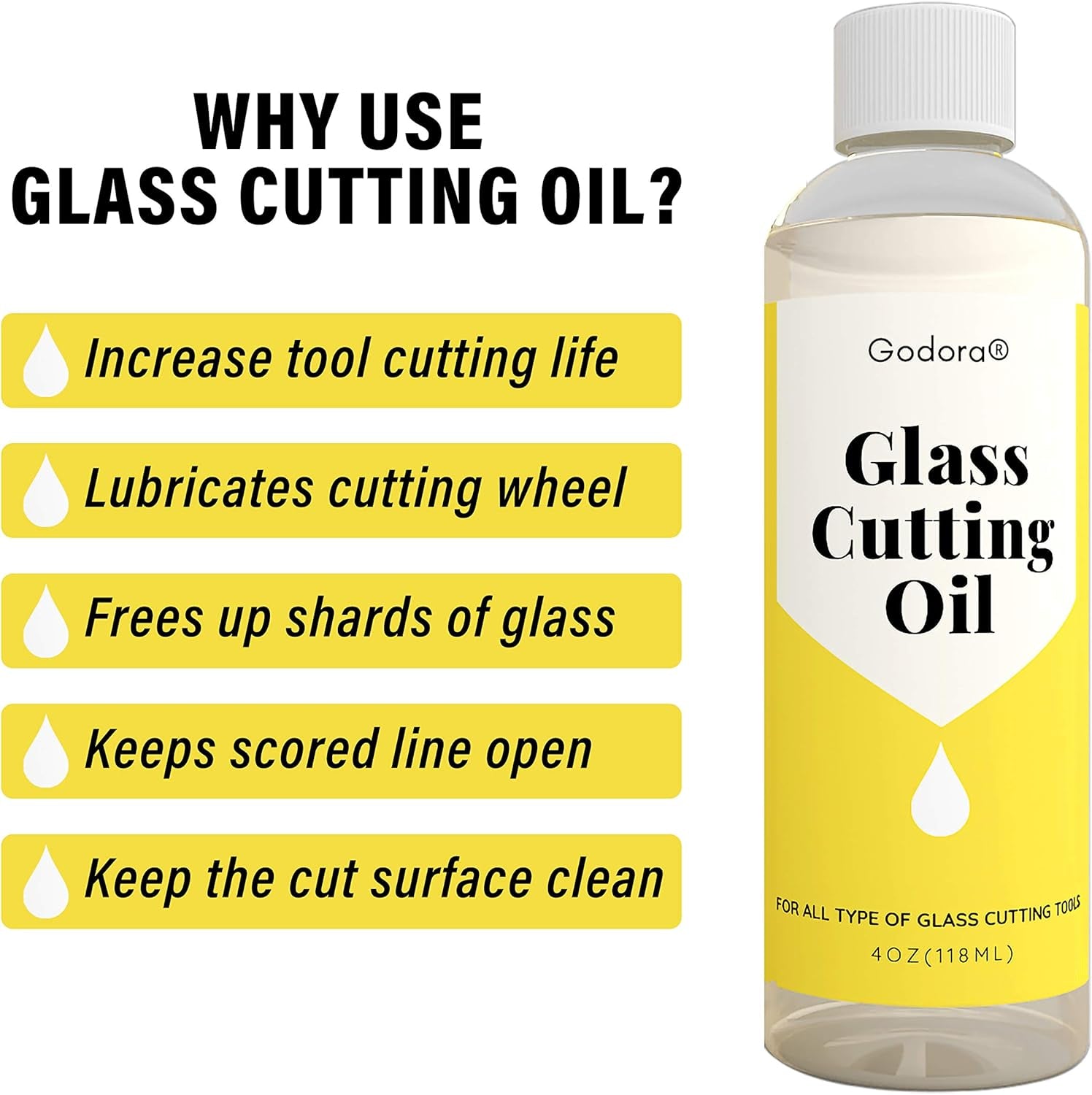 4Oz Glass Cutting Oil Is Used for Cutting Stained Glass, Glass Bottles, Tiles and Mirrors