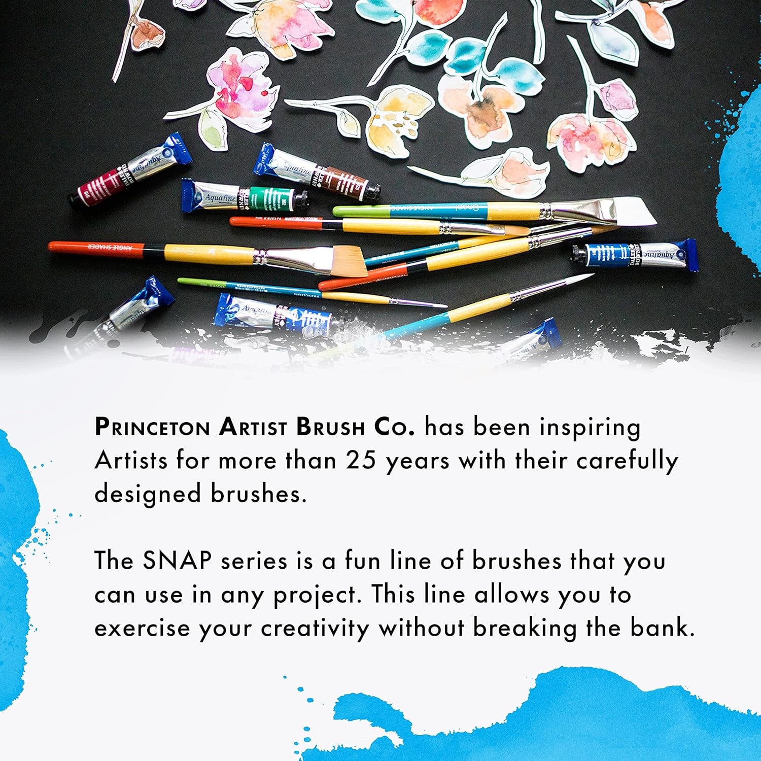 Snap White Synthetic Paint Brush Set for Acrylic and Watercolor, Includes 4 Paint Brushes