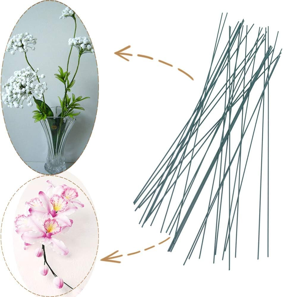 200 Pcs 16 Inch 22 Gauge Dark Green Floral Stem Wire,Flower Making Accessory Perfect for DIY Bouquet Stem Wrapping and Crafts