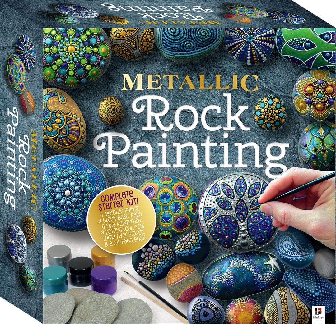 Animal Rock Painting Box Set - DIY Rock Painting for Adults - Rocks, Brush, Paint Included - Mandala Stone Artist - Create Rock Artwork at Home - Arts and Craft for Adults - Adult Hobbies