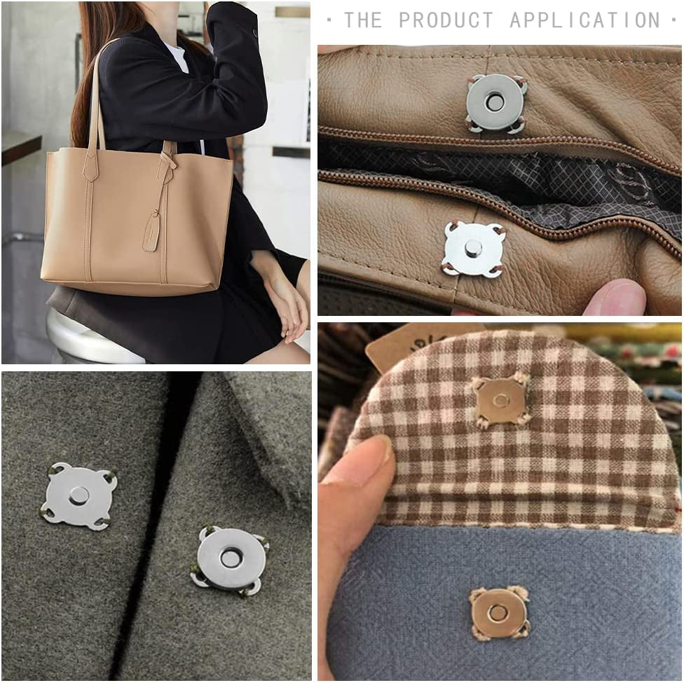 30 Sets Magnetic Snaps Button for Purse Handbag Wallet Overcoat Bag Mixed 3 Colors Fasteners Snap Buttons
