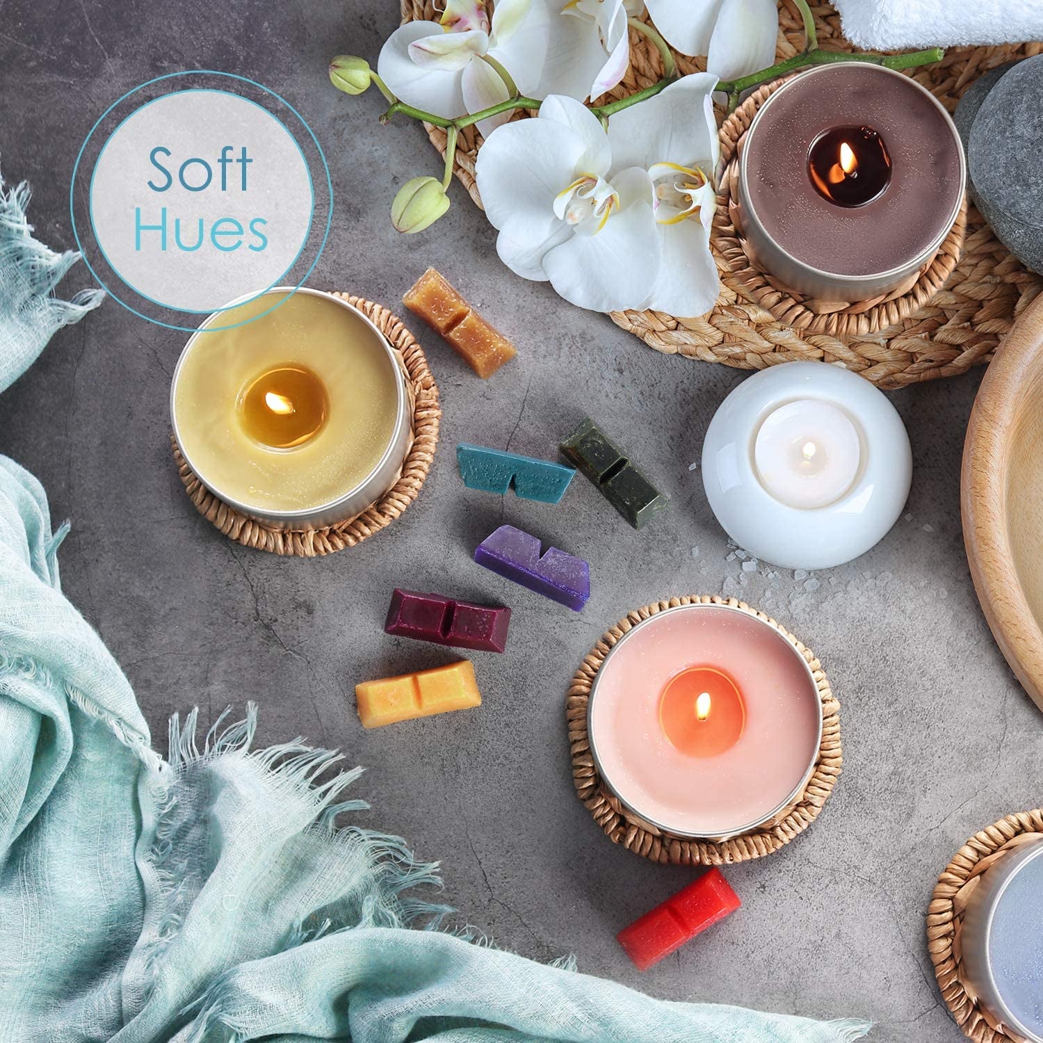 Candle Dye for Soy Candle Making – Candle Color Dye for Soy Wax, 24 Popular Colors Candle Wax Dye Blocks, Nontoxic Candle Dyes for Candle Making, Candle Making Supplies for DIY Candles