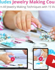 Deluxe Jewelry Making Kit with Video Course, Includes Instructions, Beads, Necklace, Bracelet, Earrings Making, Crafts for Adults, Beginners, Christmas Gift for Teens, Girls 13-15, Moms, Women