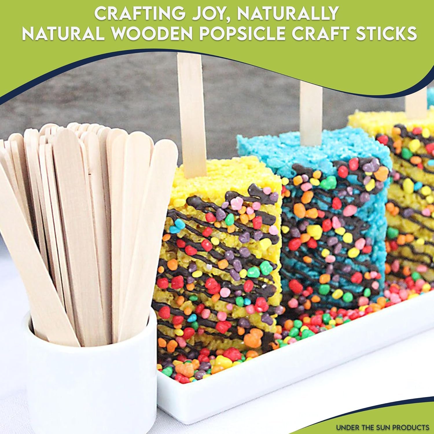 4.5" Natural Wooden Popsicle Craft Sticks - Package of 200Ct (Traditional Plain - 4.5")