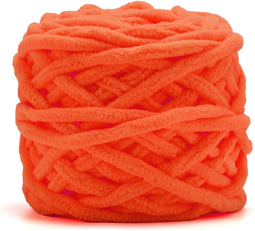Blanket Yarn 3 Pack of 100G/3.5Oz - White Chenille Yarn 6 Super Bulky - Knitting, Crocheting &amp; Crafts Chunky Yarn