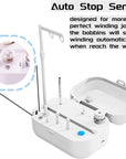 Automatic Bobbin Winder with Auto Stopper, Large Spool Thread Holder and Extra 6 Spools of 400 Yards Polyester Threads for Sewing Machine Thread Winding Use