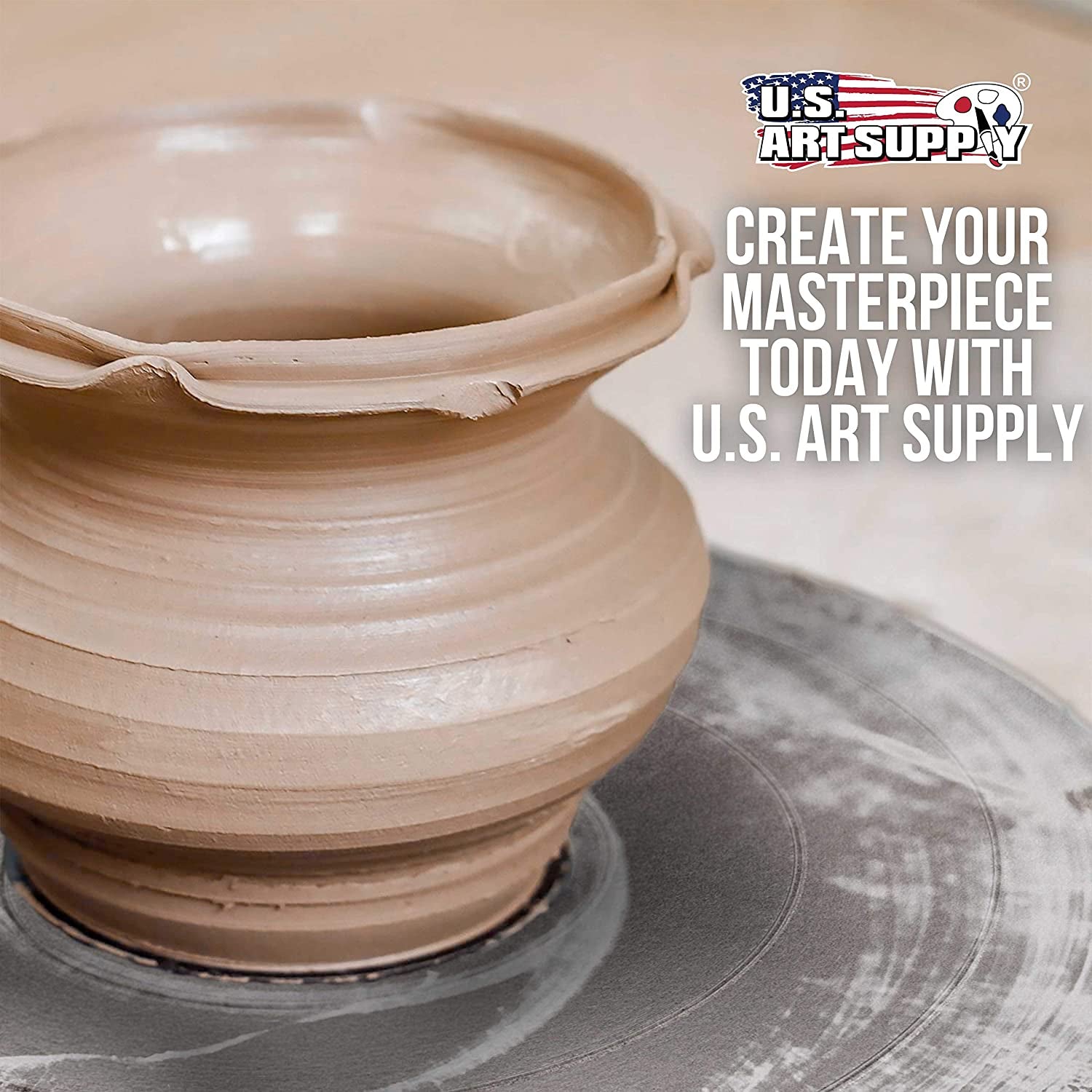 Large 12" Diameter Sculpting Wheel- Heavy Duty All Metal Construction & Turntable with Ball Bearings