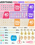 6 Boxes Friendship Bracelet Kit,96 Colors 16680 Pcs Clay Beads,1188 Pcs Letter Beads,120 Pcs Number Beads and 470 Pcs Gold Charms Kit for Bracelets Making, Jewelry Craft Kits Gift, Small