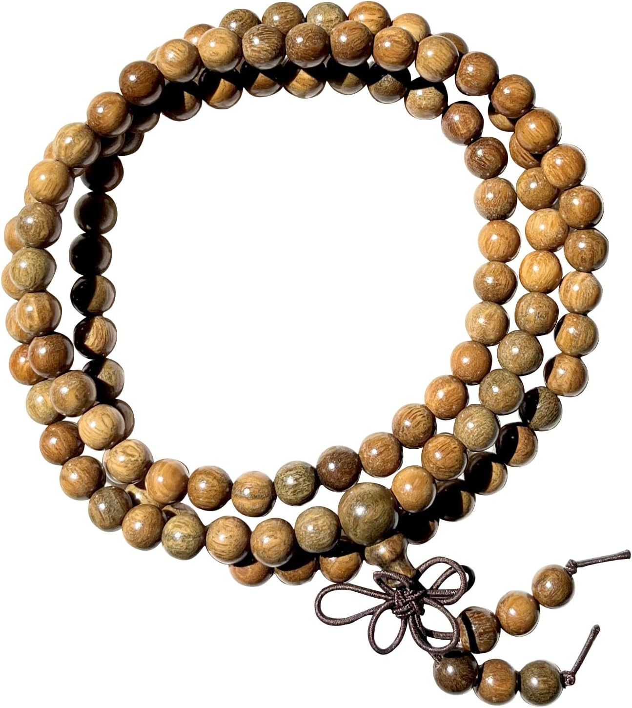 6Mm Natural Fragrant Green Sandalwood 108 Mala Beads - Tibetan Buddhism Prayer Beads