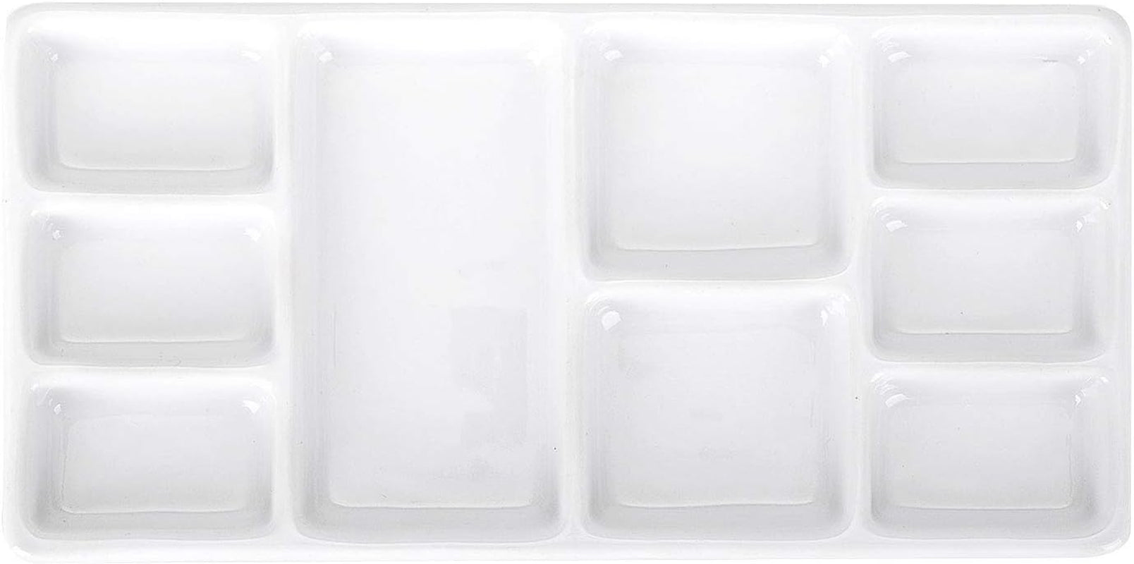 White Square Ceramic Artist Paint Palette,Porcelain Watercolor Palette,Ceramic Mixing Tray for Watercolor Gouache Painting