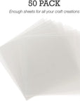 50 Pack 12X12 .007 Clear Craft Plastic Sheets Compatible with Cricut, Stencils, Cards, Journals, Crafts, 3D Embellishments, Acetate Sheets for Crafts, Plastic Sheet .007"
