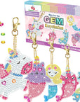 Arts and Crafts for Kids Ages 8-12 - Make Your Own GEM Keychains - 5D Diamond Art Painting by Numbers Kits Girls Kids Ages 3-5 4-6 6-8 Toys Birthday Christmas Gifts Stocking Stuffers