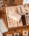 22 Pcs Plant Wooden Rubber Stamps Set, Plant Decorative Wooden Stamp DIY Craft Wooden Rubber Stamps (Plant 1)