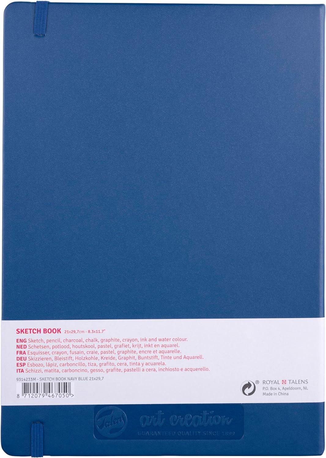 Talens Japan T9314-233M 452248 Art Creation Sketchbook, Drawing Notebook, 8.3 X 11.8 Inches (21 X 30 Cm), Navy Blue