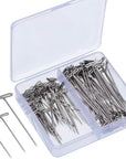 Steel T-Pins for Blocking Knitting, Modelling and Crafts 150 Pieces (2 Inch, 1-1/2 Inch, 1-1/4 Inch)