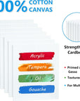 50 Pack Canvas Painting Kit,  Painting Supplies with 28 Multi Sizes Canvas Boards for Painting and 22 Tools Including Paint Brushes, Palette, Painting Knives for Acrylic, Oil, Gouache Paint