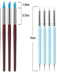 Silicone Clay Sculpting Tool - 10Pcs Modeling Dotting Tool for Pottery Craft, Rock, Nail, Blending, Drawing