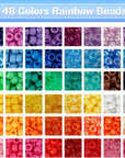 3960Pcs Pony Beads for Friendship Bracelet Making Kit 48 Colors Kandi Beads Set, 2400Pcs Plastic Rainbow Bulk and 1560Pcs Letter Beads with 20 Meter Elastic Threads for Craft Jewelry Necklace