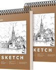 9" X 12" Premium Sketch Book Set, 1-Pack Spiral Bound Drawing Paper, 100 Sheets (68Lb/100Gsm) Sketchbook, Acid-Free Art Drawing Painting Sketching Pad Supplies for Kids, Teens, Adults, Artists