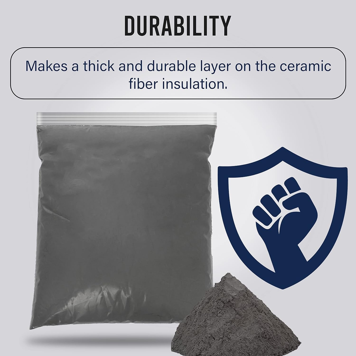 5 Pound Refractory Cement – 3000F Rated - High Temperature Refractory Coating for Ceramic Fiber Blanket Lining in Forge, Kiln, Smelting Furnace