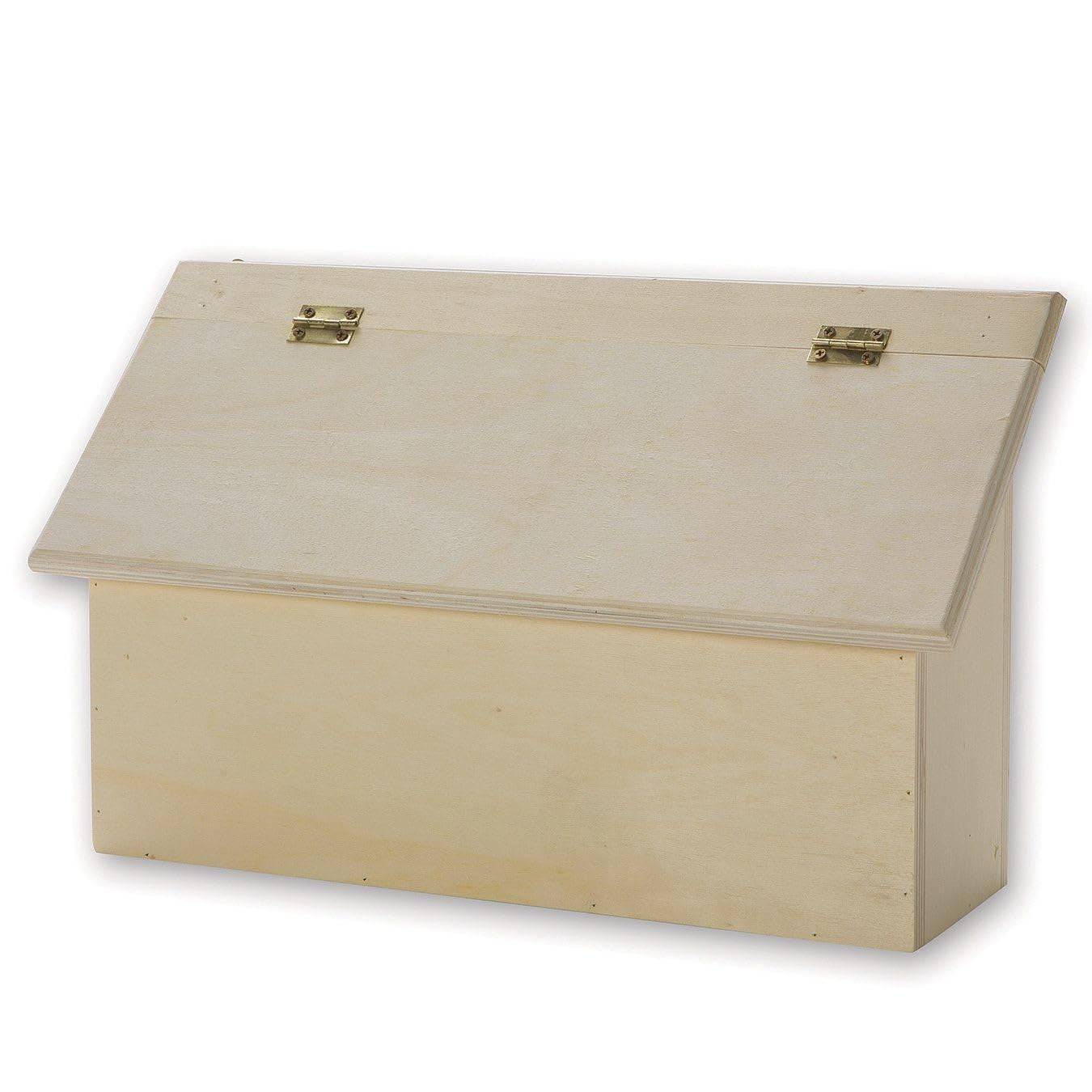 Unfinished Wood Letter/Mail Box. Fully Assembled & Ready to Decorate with Paint, Stain, Markers & More, Great for Kids Play Mailbox, Sandpaper Included, 12"W X 3-1/2" D X 8" H.