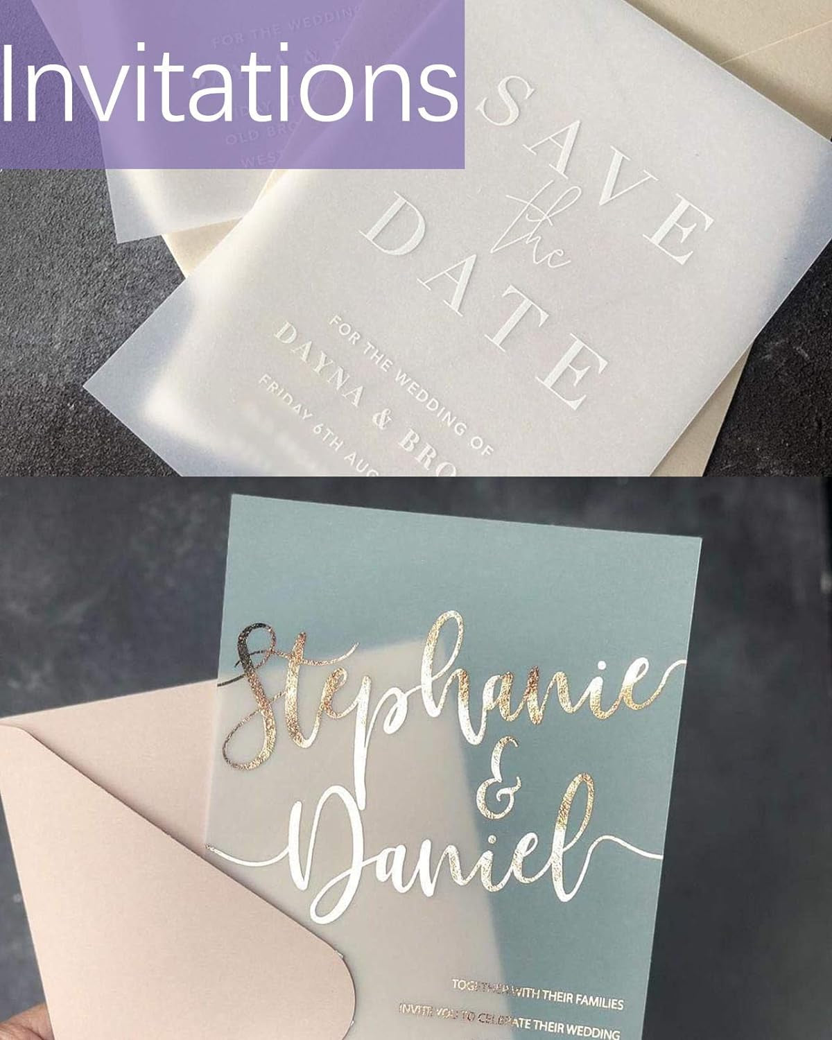 Translucent Vellum Paper,  68LBS 8.5 X 11 Inches Printable Vellums for Card Overlays, Invitations Belly Bands, Envelope, Lantern,50 Sheets
