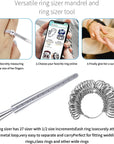 US Ring Sizing Kit,Gauge Set with Measuring Tool,Sizes 0-15 Steel Ring Mandrel.Finger Sizer1-13 with Half Size,Measuring Wedding Rings
