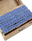 70Pcs/Set Wooden Box Multipurpose Number Alphabet Letter Wood Rubber Stamp New
