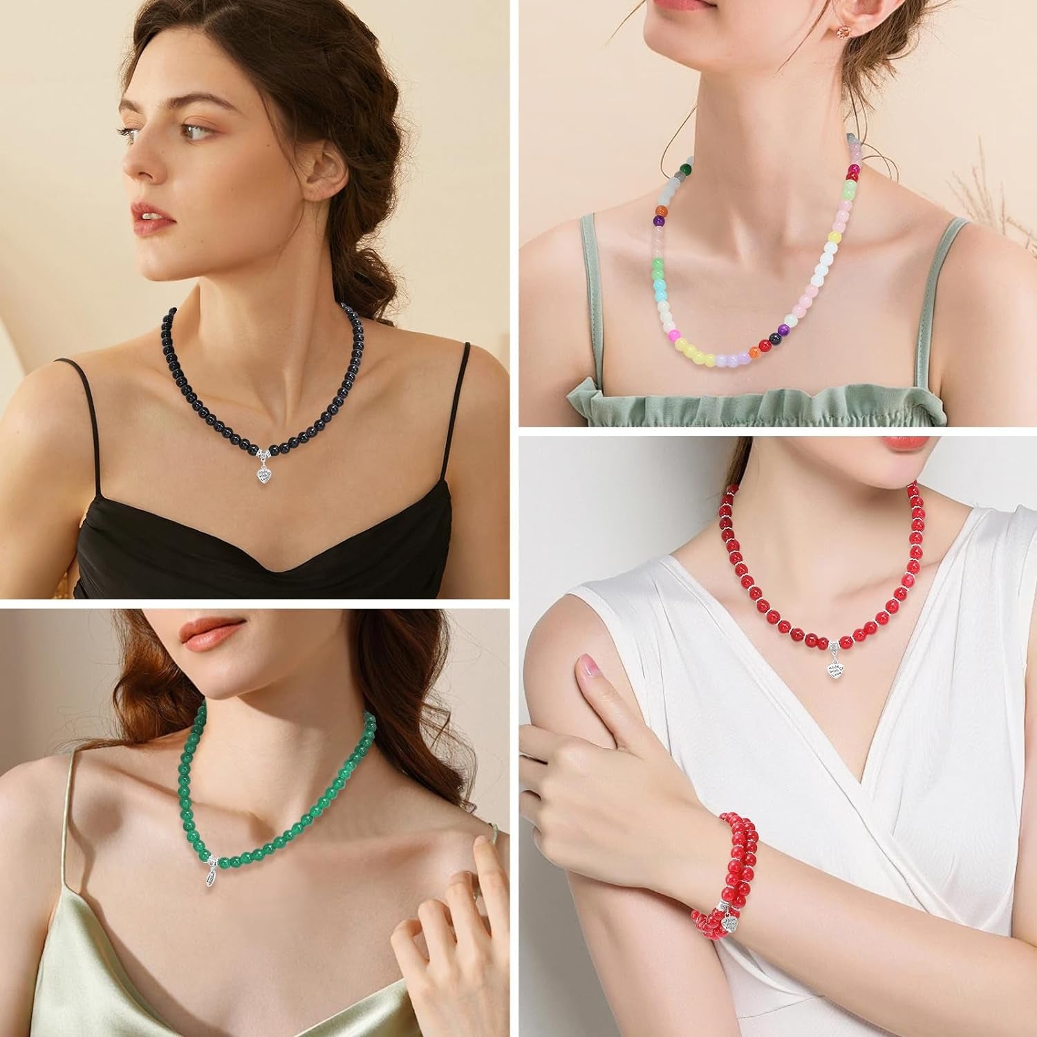 2005PCS 60 Colors Glass Beads for Jewelry Making 8Mm Glass Beads for Bracelets round Beads Bracelet Making Kit for DIY Crafts Gifts Suitable for Women Adults Birthday Party