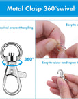Key Chain Swivel Hooks,  100Pcs Keychain Hardware Metal Swivel Snap Hook Lanyard Clips Hooks with Keychain Rings for Keychain Hardware and Lanyard Charms