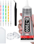 Upgrade B-7000 Jewelry Bead Glue for Crystal Rhinestone, Clear Fabric Glue 3Pcs 25Ml 0.9 Fl Oz Multipurpose Adhesive for Rhinestone Crafts Fabric Metal Stone Nail Art Wood Glass(75Ml / 2.7Oz in Total)