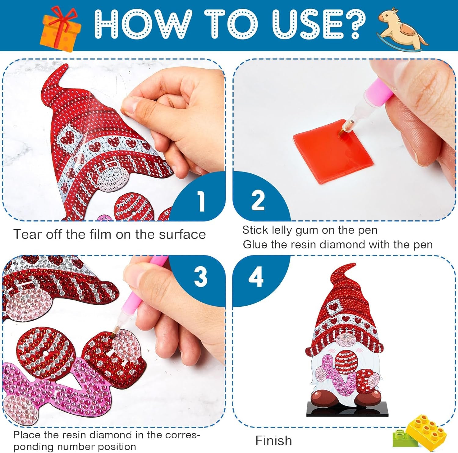 24 Pcs Magnetic Diamond Painting Interchangeable Gnome Stand Decor DIY Holiday Seasonal Tiered Tray Decoration with Magnet Pieces Detachable Fall Desk Decorations for Office Home