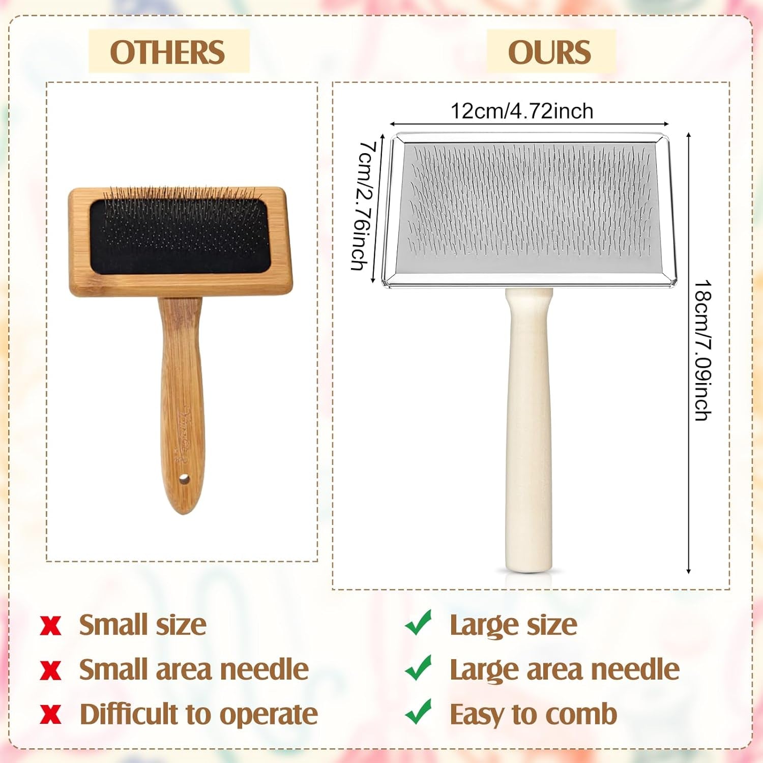 2 Pcs Wool Carders, Hand Carders for Wool Needle Felting Brush Wooden Wool Carders Needle Felting Wool Carding Brushes Needle Felting Tools for Needle Felting Craft Felt Project (Gray, Large)