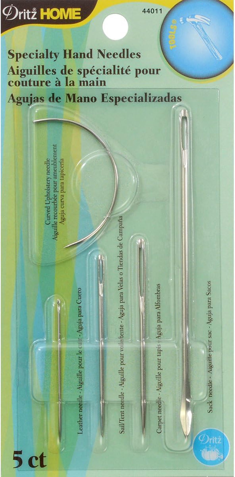 Home 44011 Specialty Hand Needles, Assorted Styles & Sizes, Nickel (5-Piece)