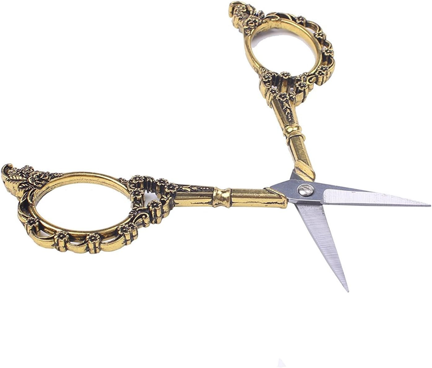 Gold Vintage Plum Blossom Scissors and Classic Crane Design Sewing Scissors for Embroidery, Sewing, Craft, Art Work & Everyday Use