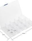 Transparent Plastic Grid Box Storage Organizer for Display Collection with Adjustable Dividers - 15 Clear Grids - 6.9"X4"X0.9"