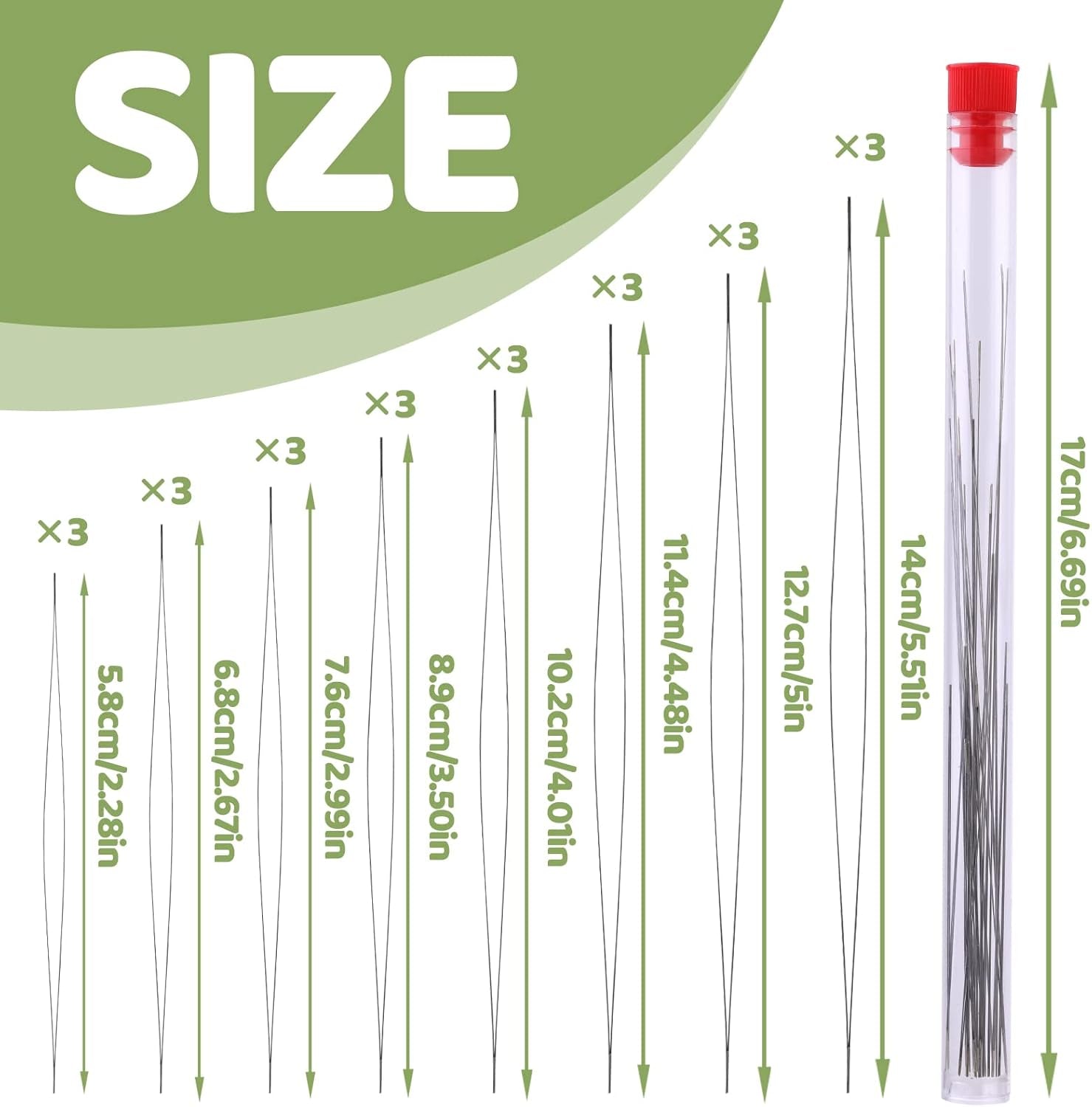 Beading Needles Set 24 Pcs Big Eye Beading Needles Opening Beading Needles Seed Beads Needles Collapsible Beading Needles with Storage Tube for Bracelets and Jewelry Making