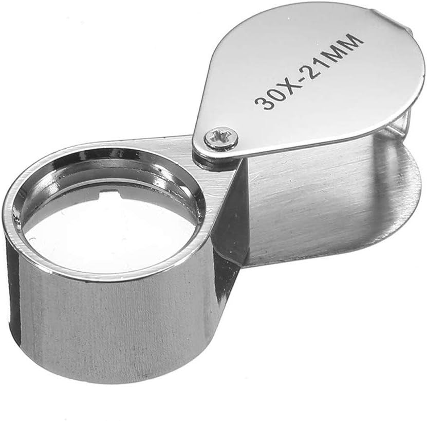 Pocket Jewelry Loupe 30X 21Mm Jewelers Loop Eye Magnifying Glass Foldable Magnifier