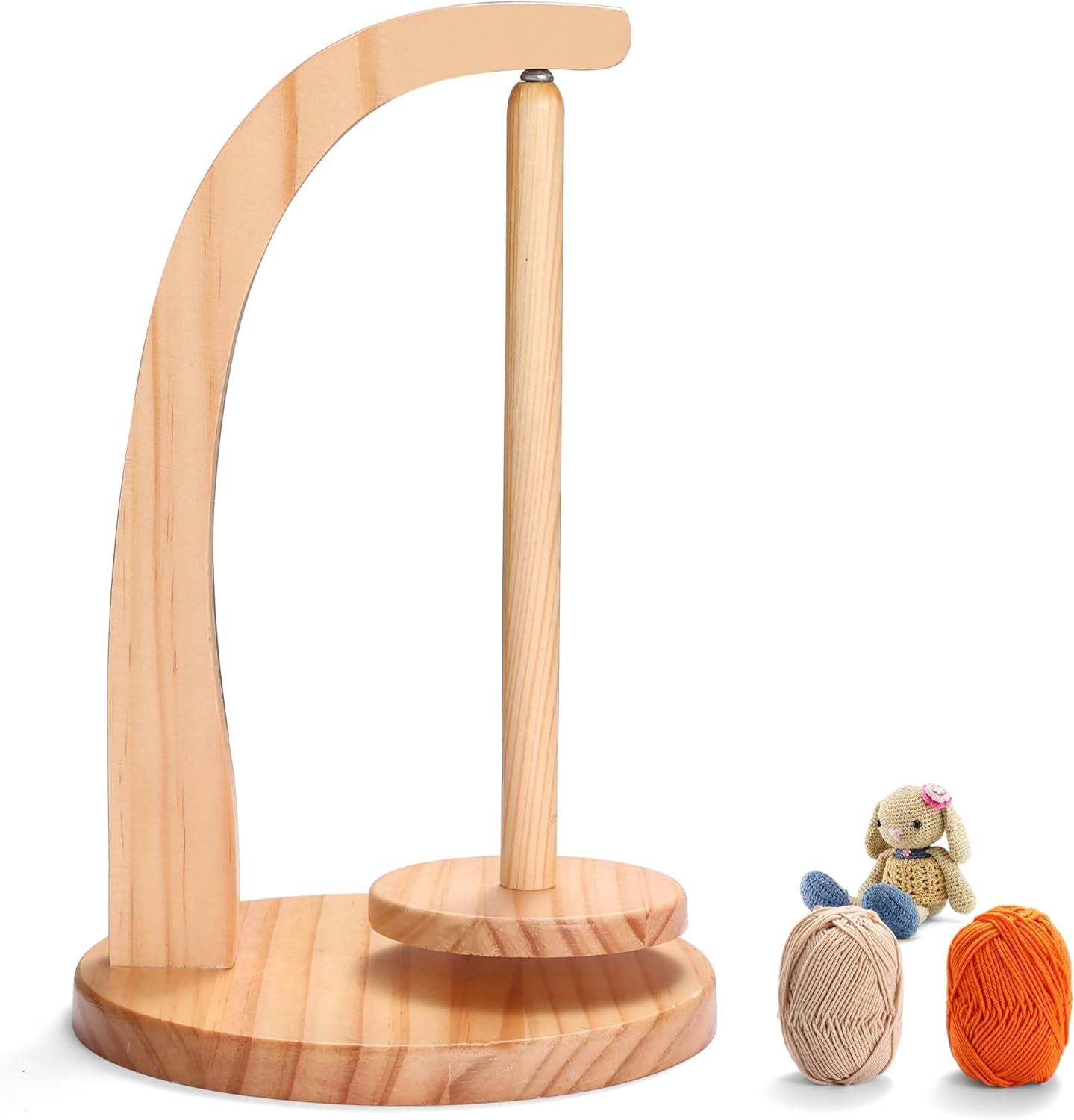 Wooden Magnetic Yarn Holder, Vertical Yarn Skein Holder with Easy Installation, Smooth Rotation, Durable Varnish Surface, Perfect Yarn Holder Spinner for Knitting and Crocheting.