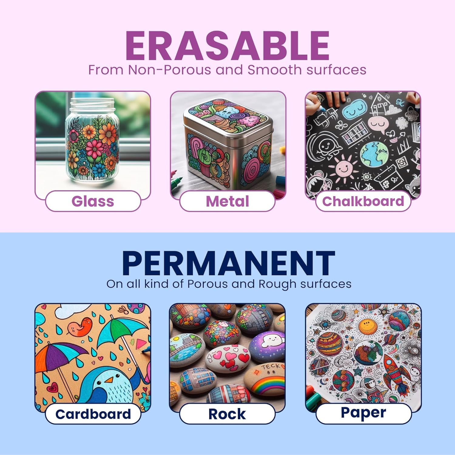 Liquid Chalk Markers - 8 Pack Neon Colors - 6Mm Chalk Pens with Reversible Tip for Blackboards, Chalkboards, Glass, and Windows